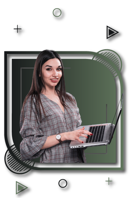 Student holding a laptop with OTHM assignment help FAQ section design for UAE students seeking academic support and coursework assistance.